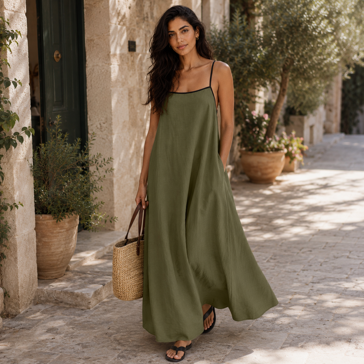 Women's Linen Maxi Dress