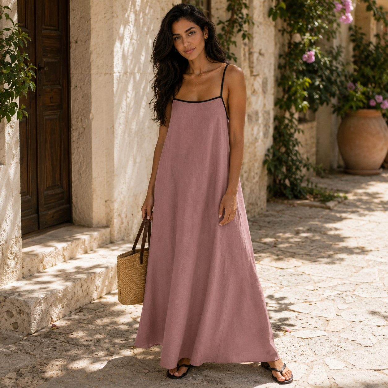 Women's Linen Maxi Dress