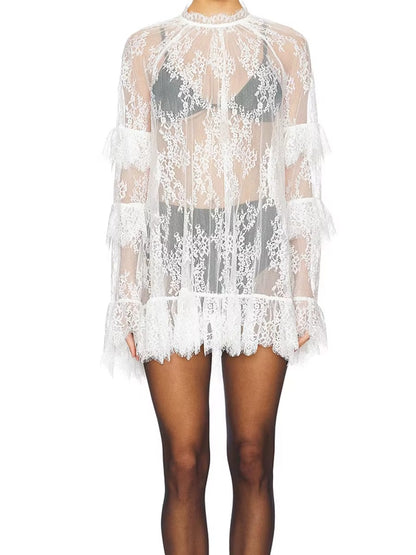 Women’s Sheer Lace Mini Dress