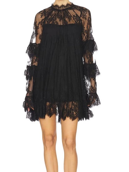 Women’s Sheer Lace Mini Dress