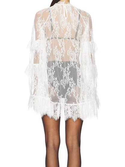 Women’s Sheer Lace Mini Dress